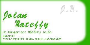 jolan mateffy business card
