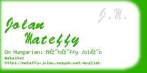 jolan mateffy business card